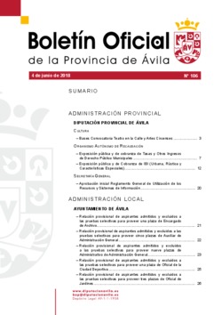 Boletín Oficial de la Provincia del lunes, 4 de junio de 2018