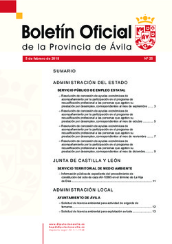 Boletín Oficial de la Provincia del martes, 6 de febrero de 2018