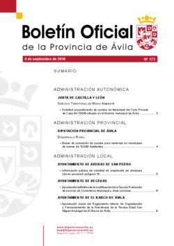 Boletín Oficial de la Provincia del jueves, 6 de septiembre de 2018