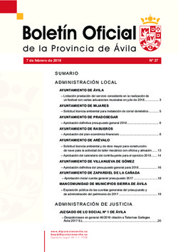 Boletín Oficial de la Provincia del miércoles, 7 de febrero de 2018