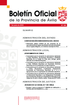 Boletín Oficial de la Provincia del jueves, 7 de junio de 2018