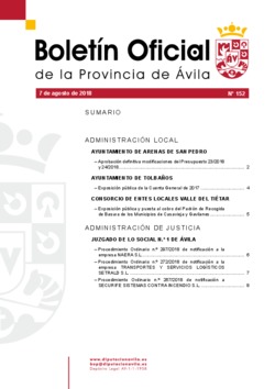 Boletín Oficial de la Provincia del martes, 7 de agosto de 2018