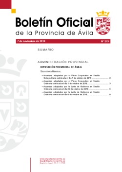 Boletín Oficial de la Provincia del miércoles, 7 de noviembre de 2018