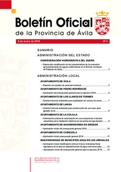 Boletín Oficial de la Provincia del lunes, 8 de enero de 2018