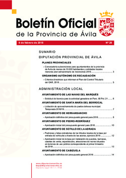 Boletín Oficial de la Provincia del jueves, 8 de febrero de 2018