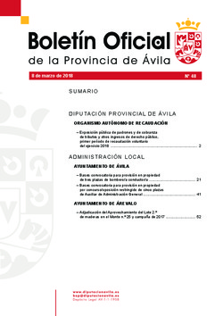 Boletín Oficial de la Provincia del jueves, 8 de marzo de 2018