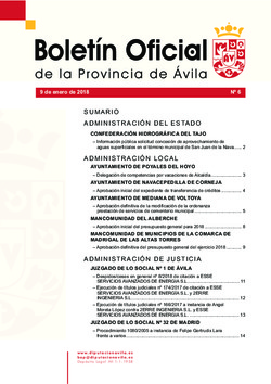 Boletín Oficial de la Provincia del martes, 9 de enero de 2018