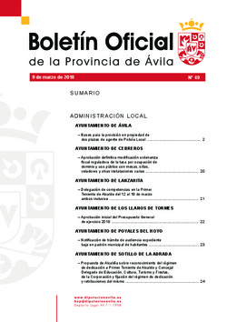 Boletín Oficial de la Provincia del viernes, 9 de marzo de 2018