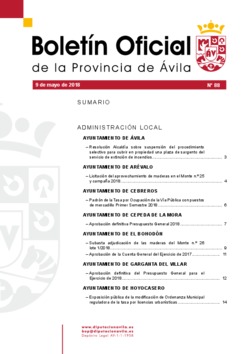 Boletín Oficial de la Provincia del miércoles, 9 de mayo de 2018