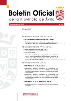 Boletín Oficial de la Provincia del jueves, 9 de agosto de 2018