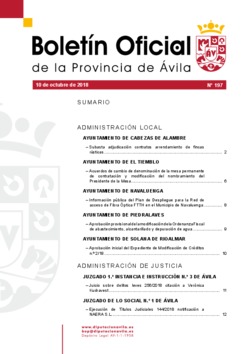 Boletín Oficial de la Provincia del miércoles, 10 de octubre de 2018