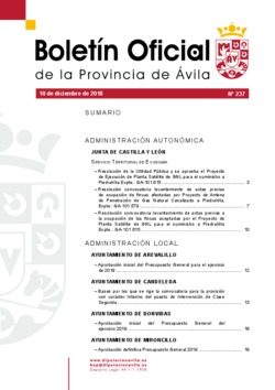 Boletín Oficial de la Provincia del lunes, 10 de diciembre de 2018