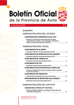 Boletín Oficial de la Provincia del jueves, 11 de enero de 2018