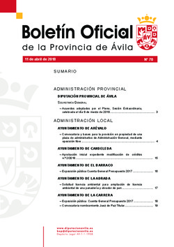 Boletín Oficial de la Provincia del miércoles, 11 de abril de 2018