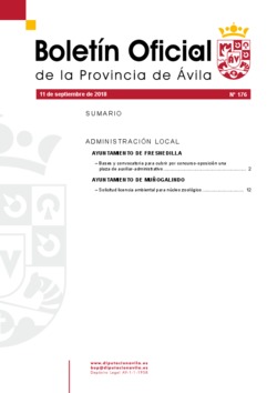 Boletín Oficial de la Provincia del martes, 11 de septiembre de 2018