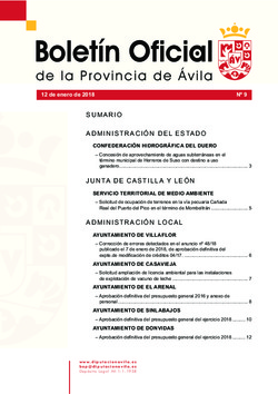 Boletín Oficial de la Provincia del viernes, 12 de enero de 2018