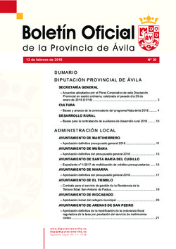 Boletín Oficial de la Provincia del lunes, 12 de febrero de 2018