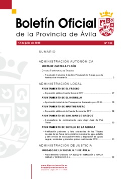 Boletín Oficial de la Provincia del jueves, 12 de julio de 2018