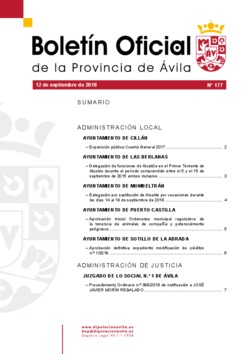 Boletín Oficial de la Provincia del miércoles, 12 de septiembre de 2018