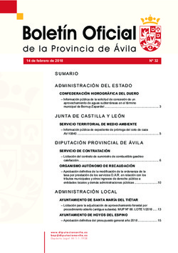 Boletín Oficial de la Provincia del miércoles, 14 de febrero de 2018
