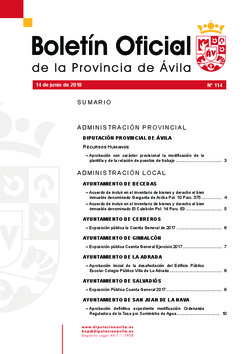 Boletín Oficial de la Provincia del jueves, 14 de junio de 2018