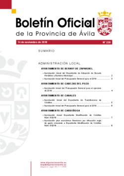 Boletín Oficial de la Provincia del miércoles, 14 de noviembre de 2018