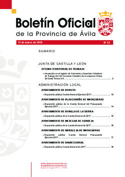 Boletín Oficial de la Provincia del jueves, 15 de marzo de 2018