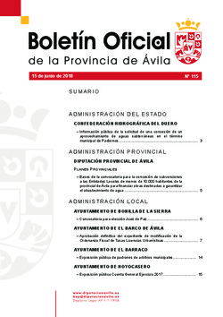 Boletín Oficial de la Provincia del viernes, 15 de junio de 2018