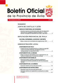 Boletín Oficial de la Provincia del viernes, 16 de febrero de 2018