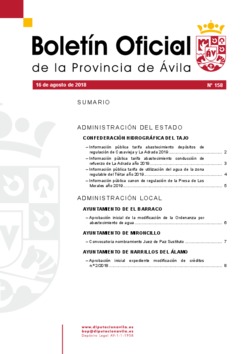 Boletín Oficial de la Provincia del jueves, 16 de agosto de 2018