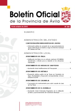 Boletín Oficial de la Provincia del martes, 16 de octubre de 2018