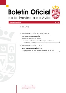 Boletín Oficial de la Provincia del martes, 17 de julio de 2018