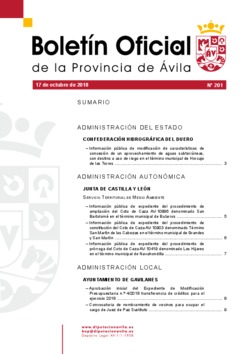 Boletín Oficial de la Provincia del miércoles, 17 de octubre de 2018