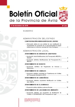 Boletín Oficial de la Provincia del lunes, 17 de diciembre de 2018