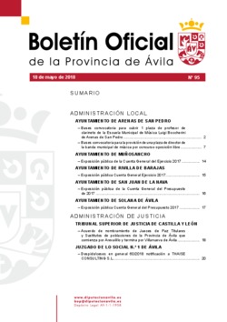 Boletín Oficial de la Provincia del viernes, 18 de mayo de 2018