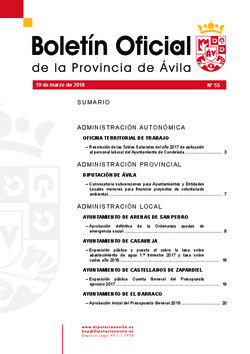 Boletín Oficial de la Provincia del lunes, 19 de marzo de 2018