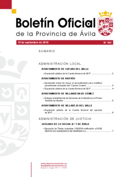Boletín Oficial de la Provincia del miércoles, 19 de septiembre de 2018