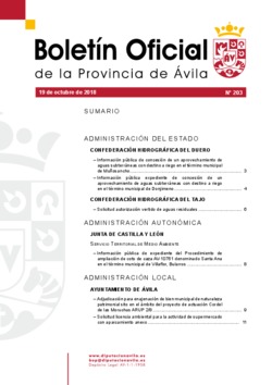 Boletín Oficial de la Provincia del viernes, 19 de octubre de 2018