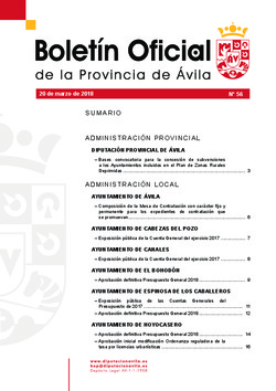 Boletín Oficial de la Provincia del martes, 20 de marzo de 2018