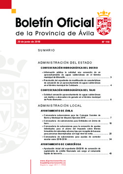 Boletín Oficial de la Provincia del miércoles, 20 de junio de 2018