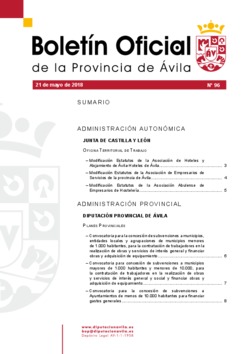 Boletín Oficial de la Provincia del lunes, 21 de mayo de 2018