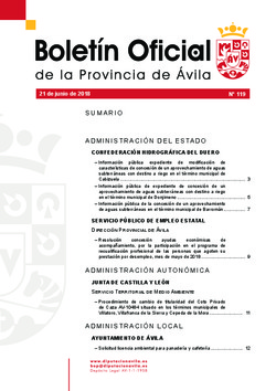 Boletín Oficial de la Provincia del jueves, 21 de junio de 2018