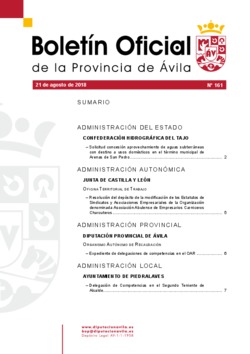 Boletín Oficial de la Provincia del martes, 21 de agosto de 2018