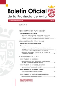 Boletín Oficial de la Provincia del viernes, 21 de diciembre de 2018