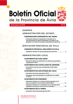 Boletín Oficial de la Provincia del lunes, 22 de enero de 2018