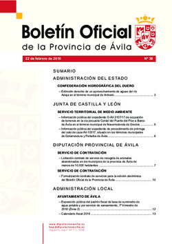 Boletín Oficial de la Provincia del jueves, 22 de febrero de 2018