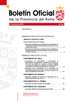 Boletín Oficial de la Provincia del viernes, 22 de junio de 2018