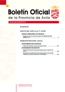 Boletín Oficial de la Provincia del martes, 23 de enero de 2018