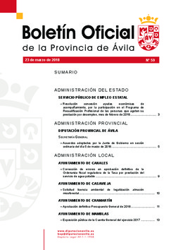 Boletín Oficial de la Provincia del martes, 27 de marzo de 2018