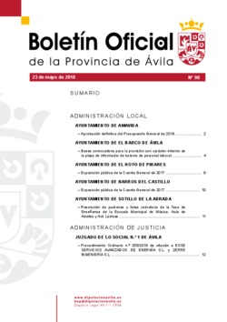 Boletín Oficial de la Provincia del miércoles, 23 de mayo de 2018